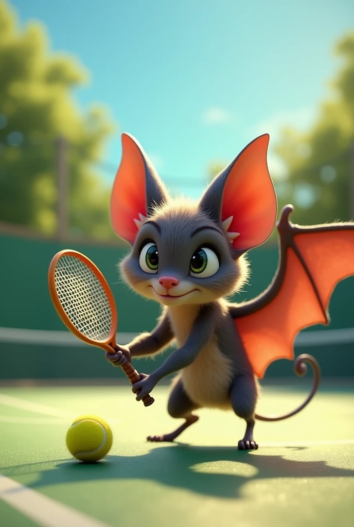 Bat playing beat tennis