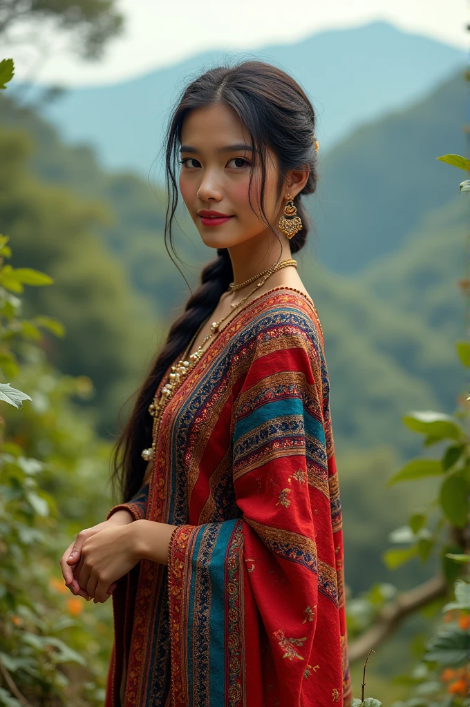 Girl in a Nepali cultural dress
