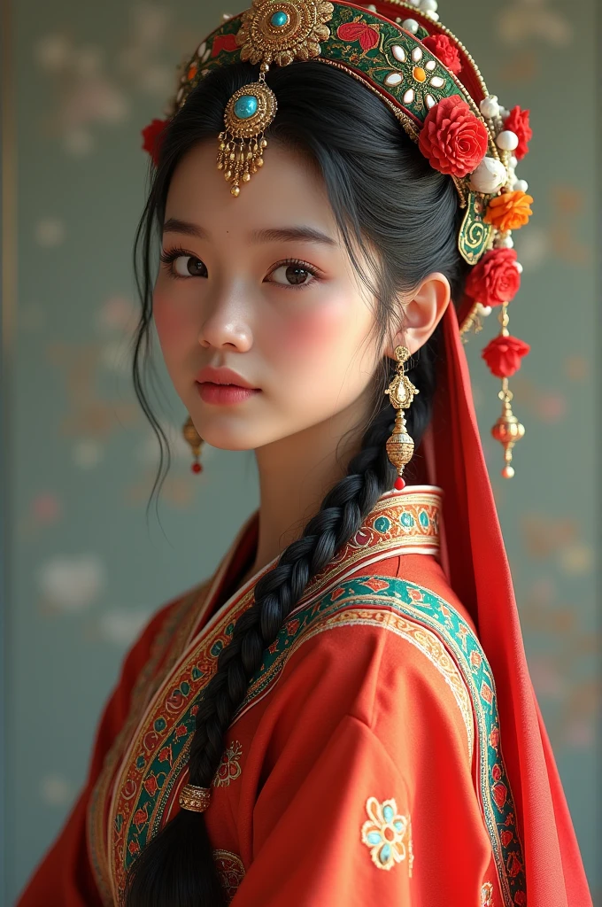 Girl wearing nepali cultural dress