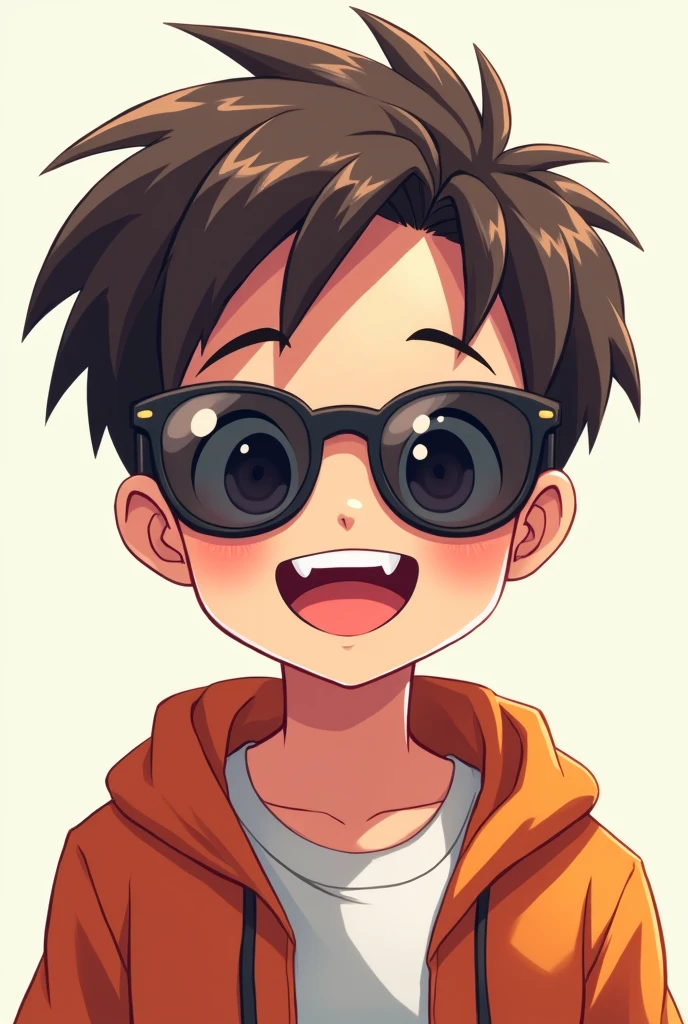 Anime Smile boy with sunglasses 