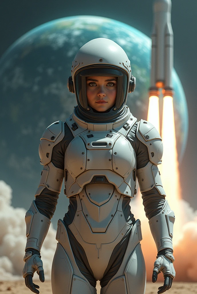 science fiction space explorer :: elegante traje espacial, holographic interface, landscape of alien planet :: amanecer lunar :: Matte painting intricateed detail stunning brilliant cinematic epic, color profundo, Fantastic, detalle intrincado, pantalla de bienvenida, colores complementarios, fantasy concept art, 8k resolution trending on Artstation Unreal Engine 5