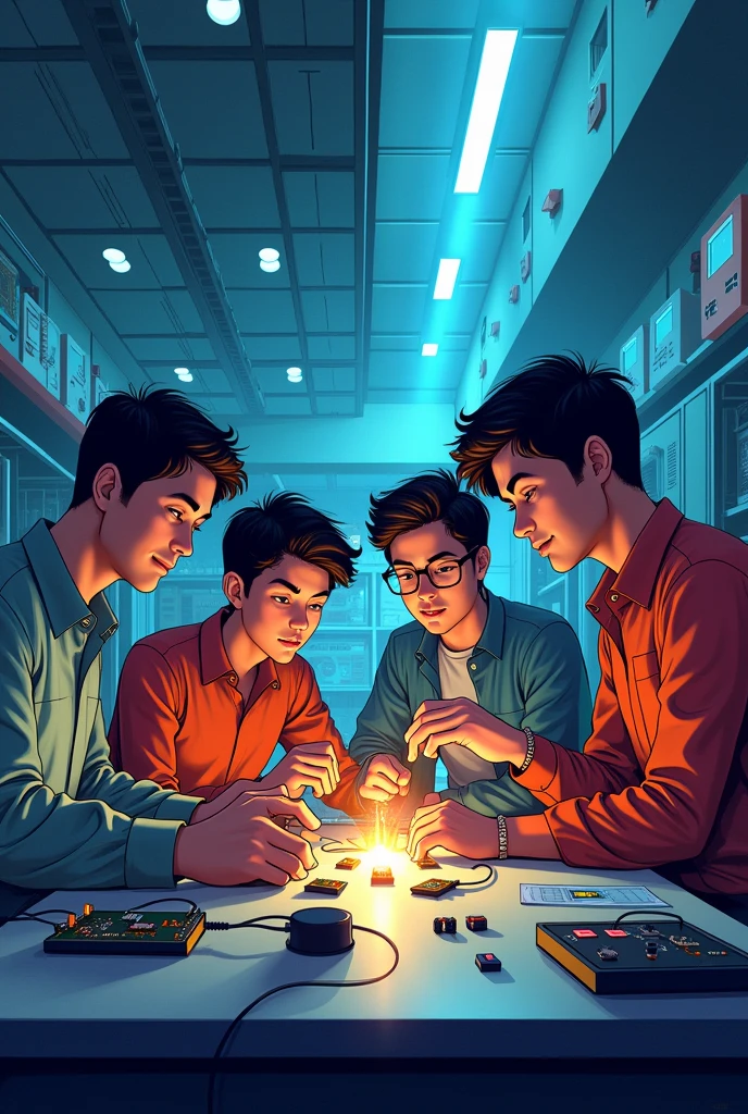 An image representing an electronics team for a UNAM cansat