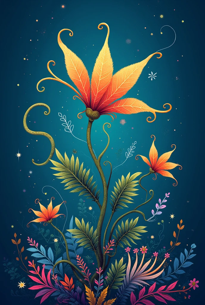 An image of a plant banner saying curious channel I want a similar image but with a blue background and 1024 by 576
