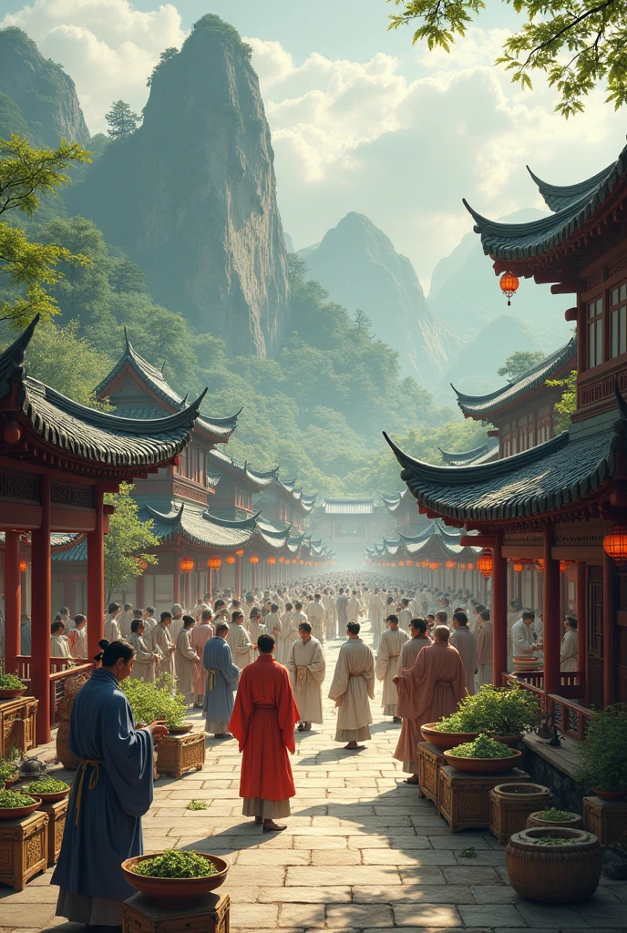 But in ancient China, tea wasn’t just a drink—it was money ( create an image of this sentence)