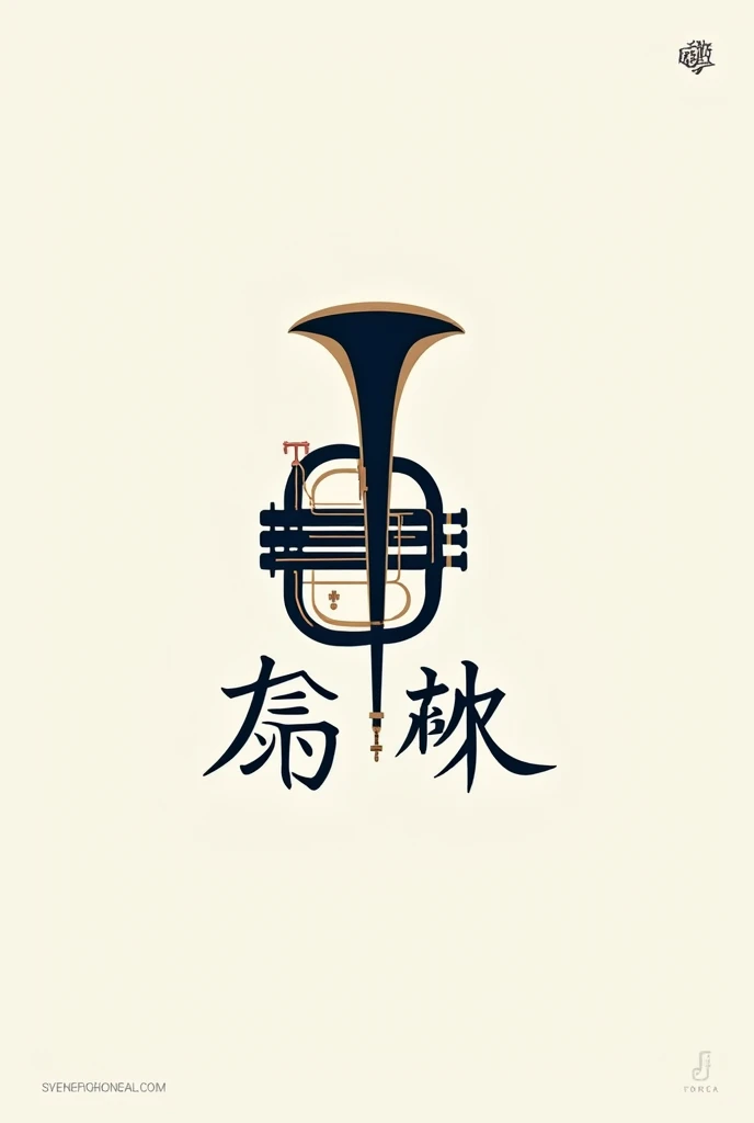  Eye-catching logo of a trumpet and below the Chinese name