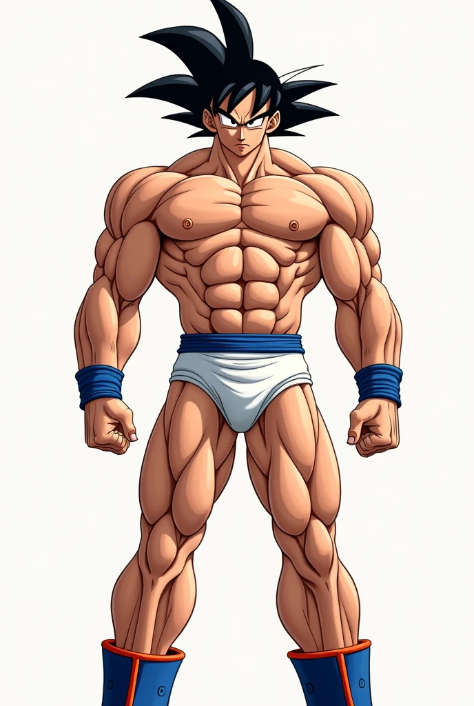 Goku from dragon ball z (front view in underwear)