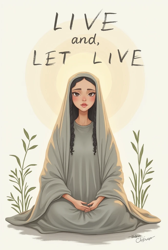 Graphic Illustration,character, with a message live and let live
