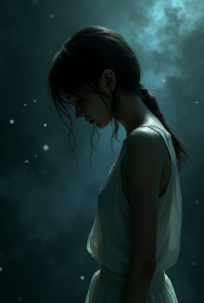 A depressed girl in space