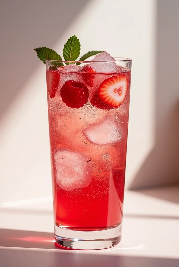 gin and tonic with red fruit tea in a gin glass
