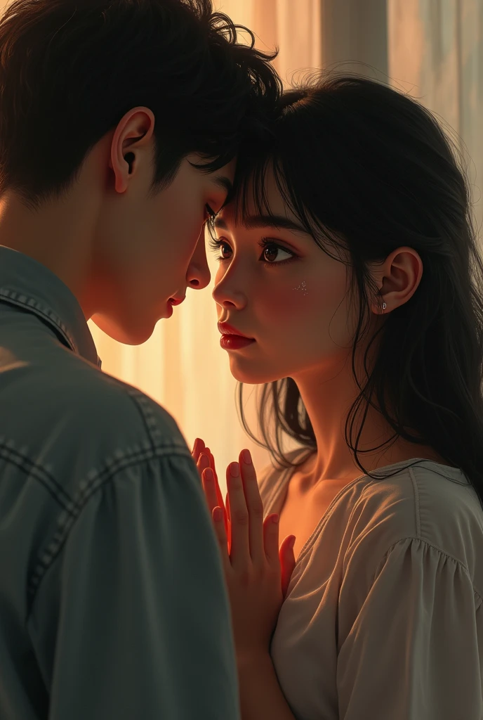 Girl asking sorry to her boyfriend