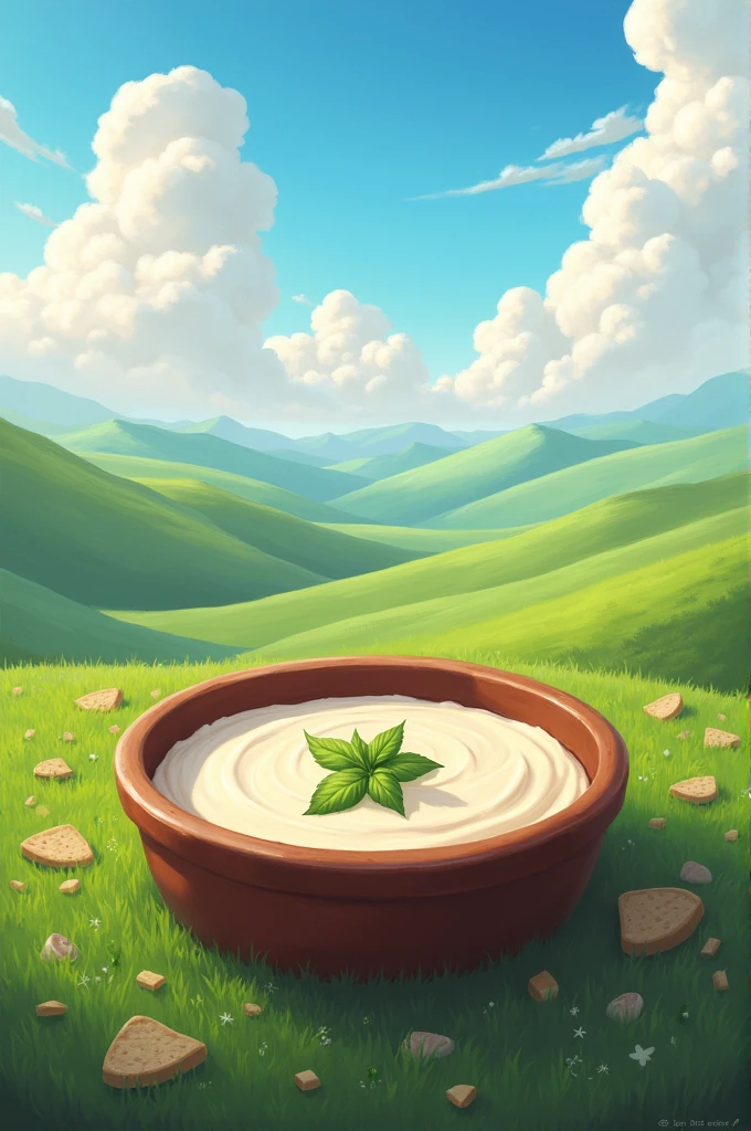 A ranch dip beside clouds