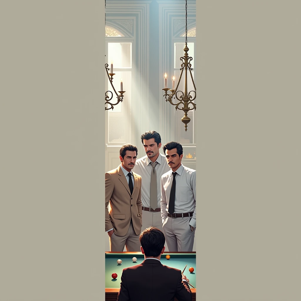Pablo Escobar Gaviria playing billiards with his friends