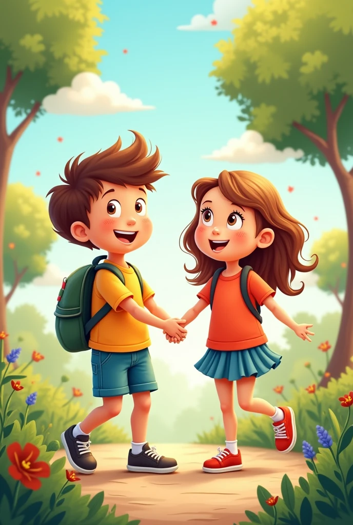 Boy and girl cartoon