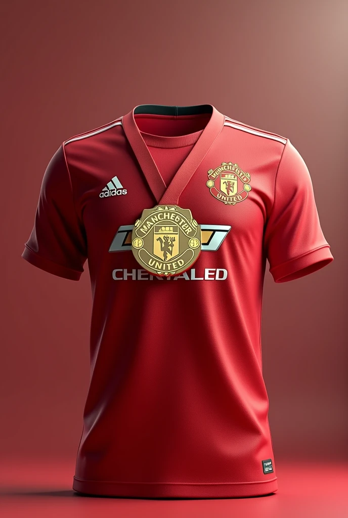 Manchester united jersey holding medal