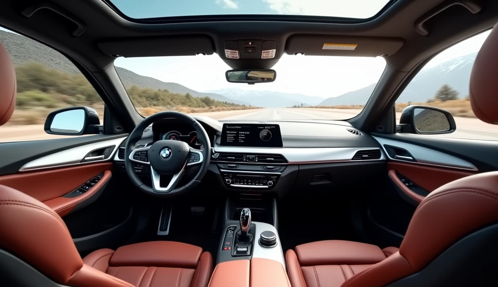 Interior: Give me an interior image of ( BMW X2 2025  ) Cabin, dashboard, cabin and luxury seats with front look 