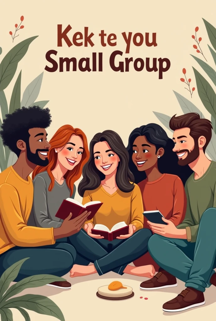 An invitation poster, cheerful with neutral colors and happy people, reading the Bible written in Portuguese like this:
You are ours(a) guest(a)
Small multiplier group 20hs Maguari Alameda 22 Set, 12