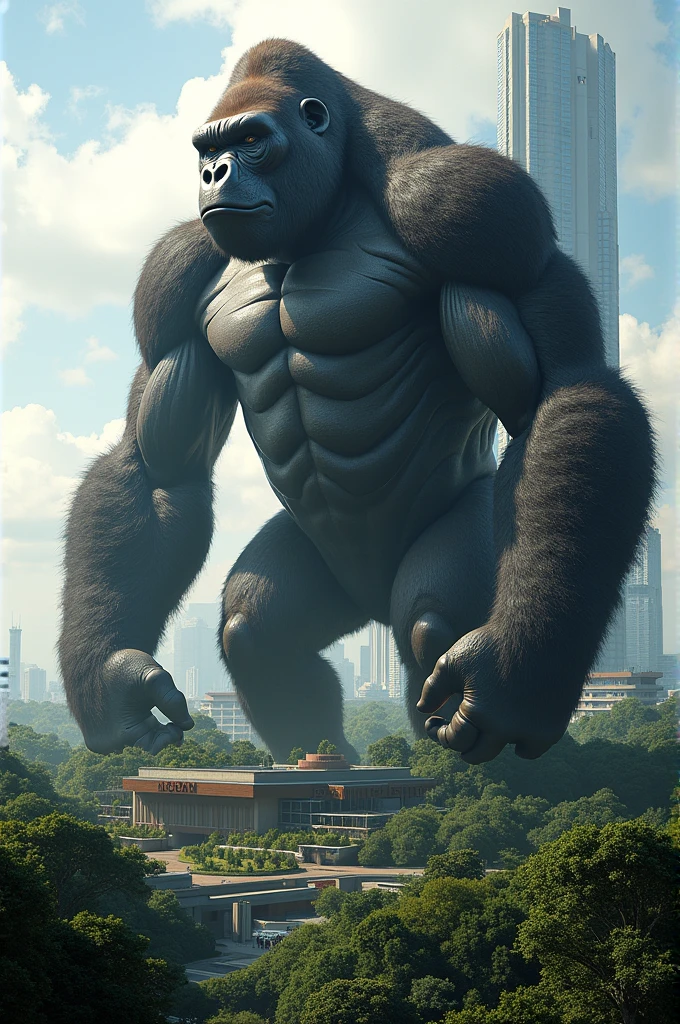 A building that has a conceptual shape based on a gorilla 