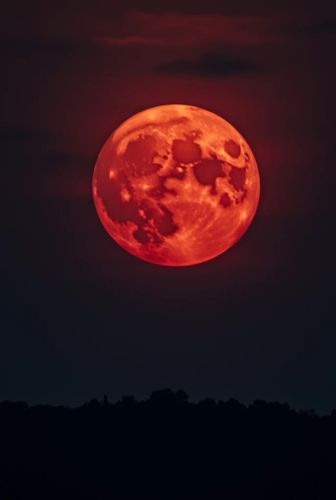 blood moon at night