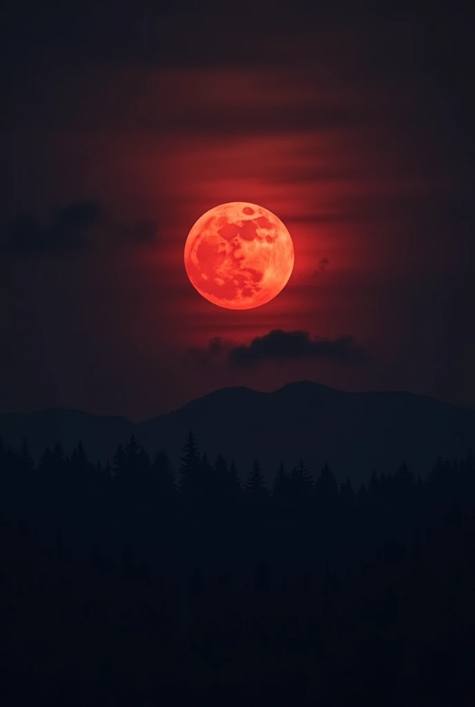 blood moon at night
