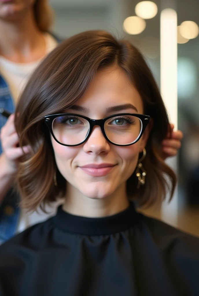 Haircuts for round faces and glasses
