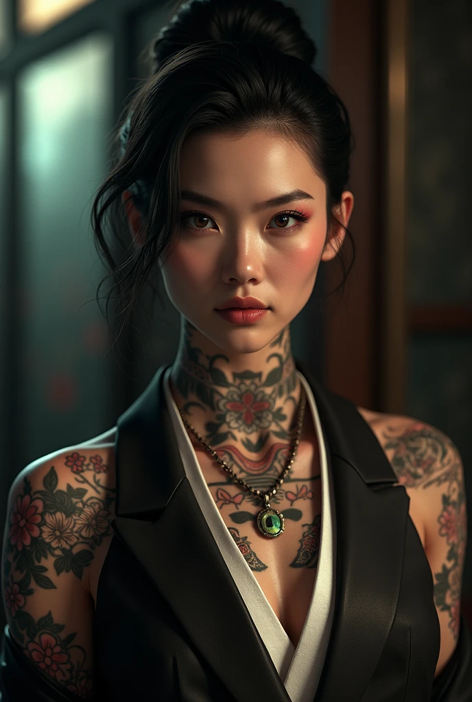 Mafia Woman、Japanese tattoo、woman、Japanese、Be calm。
