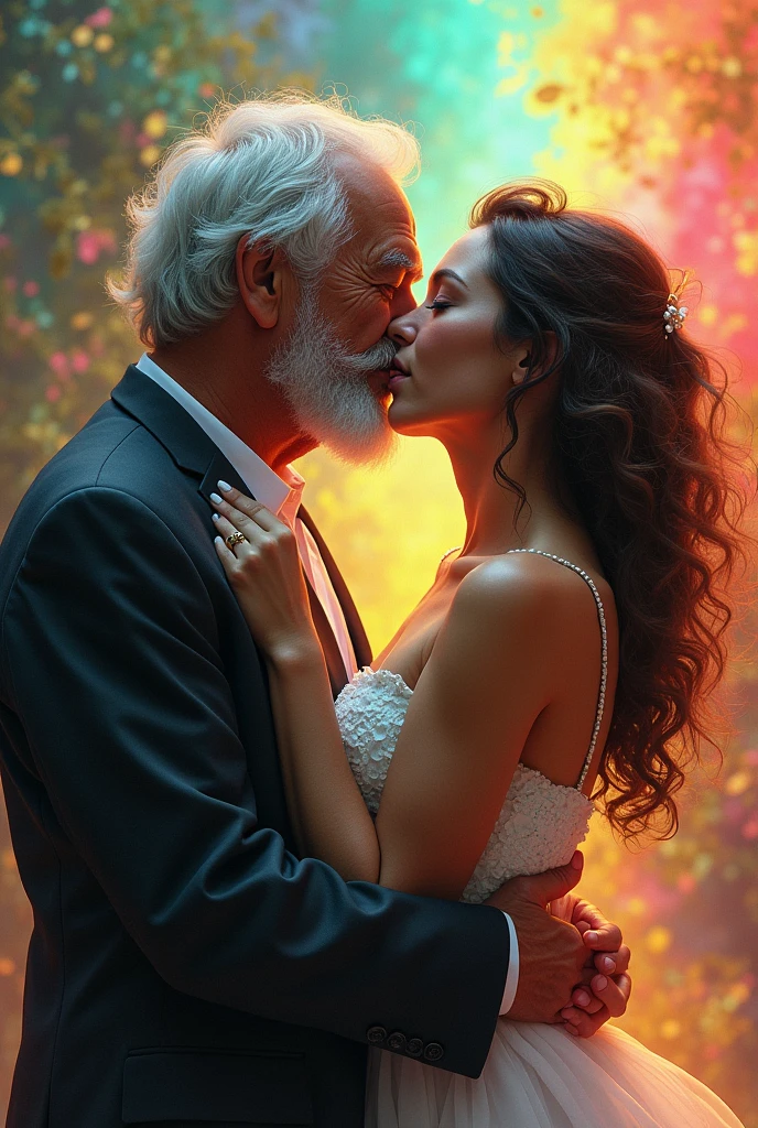 The old men kiss a young girl kiss me deeply kiss started Kiss tongue use in kiss rainbow kiss french kiss