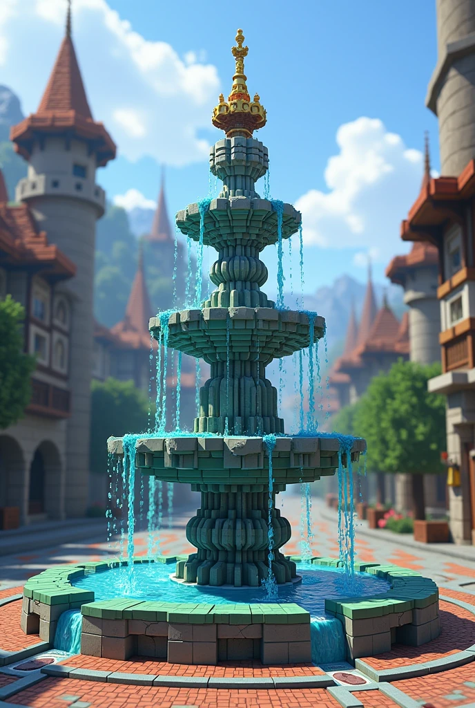 Designing a fountain in Minecraft 