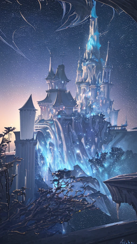 A breathtakingly detailed 3D render of a celestial night sky, set against a deep shade of indigo, with a multitude of twinkling stars scattered across the canvas, amidst which several shooting stars streak across the horizon, leaving behind trails of vibrant, glowing embers that illuminate the darkness. The scene is bathed in a ring light, casting an ethereal glow on the surroundings, while the entire atmosphere is infused with an exaggerated sense of wonder and magic, reminiscent of Pixar's signature style. The 3D model is meticulously crafted, boasting intricate textures and detailed geometry, with a vibrant color palette that pops against the dark sky, courtesy of the advanced rendering capabilities of Unreal Engine, Octane Engine, and Vray. The overall aesthetic is one of enchantment and awe, inviting the viewer to step into this fantastical, dreamlike realm.