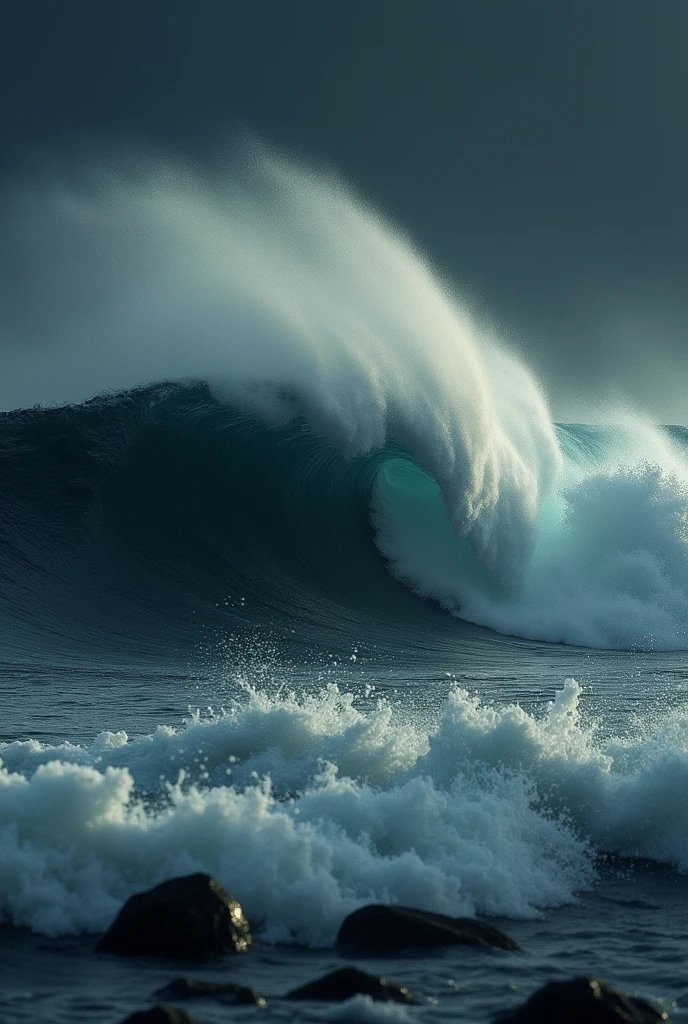 A minimalist, dark background, slightly blurred, depicting a storm.
A huge wave, hurricane, storm against the Gold & Silver. over-react. A reference to Switzerland and the Swiss banker should be made