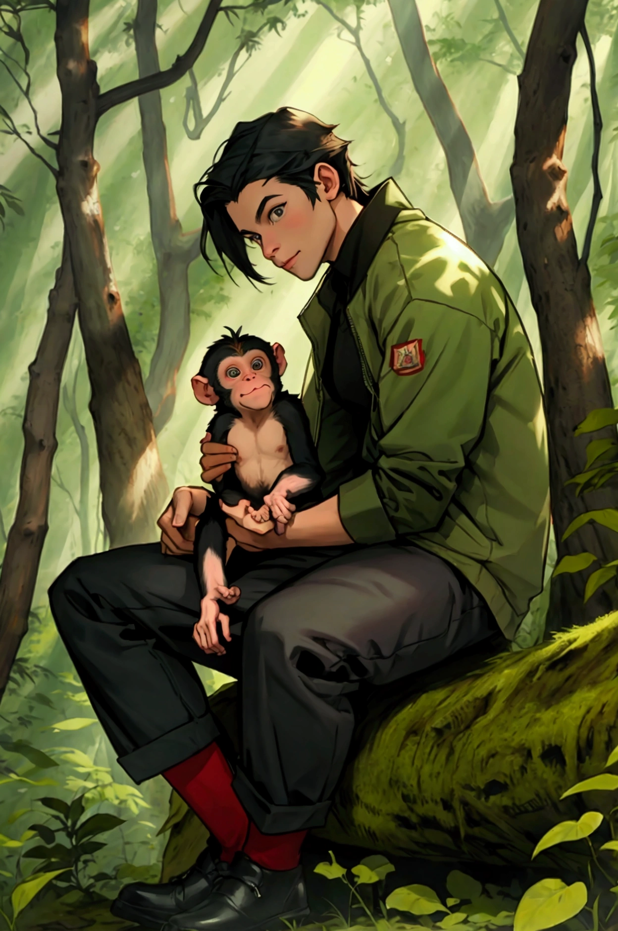 monkey sitting in the forest