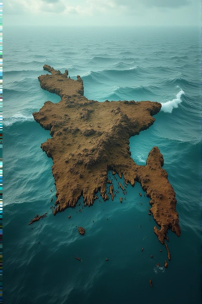 Bangladesh map is sinking in water
