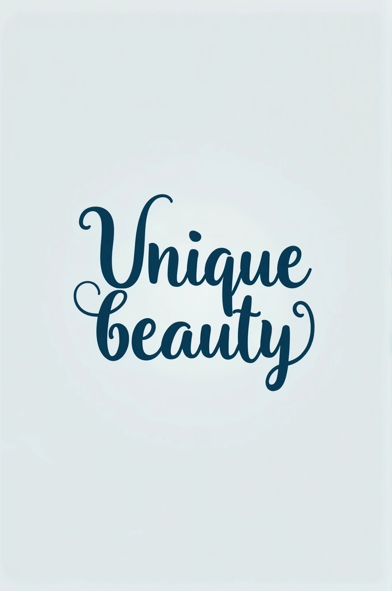 logotype, name Unique beauty, Gray and blue color, Beauty salon, cursive letters