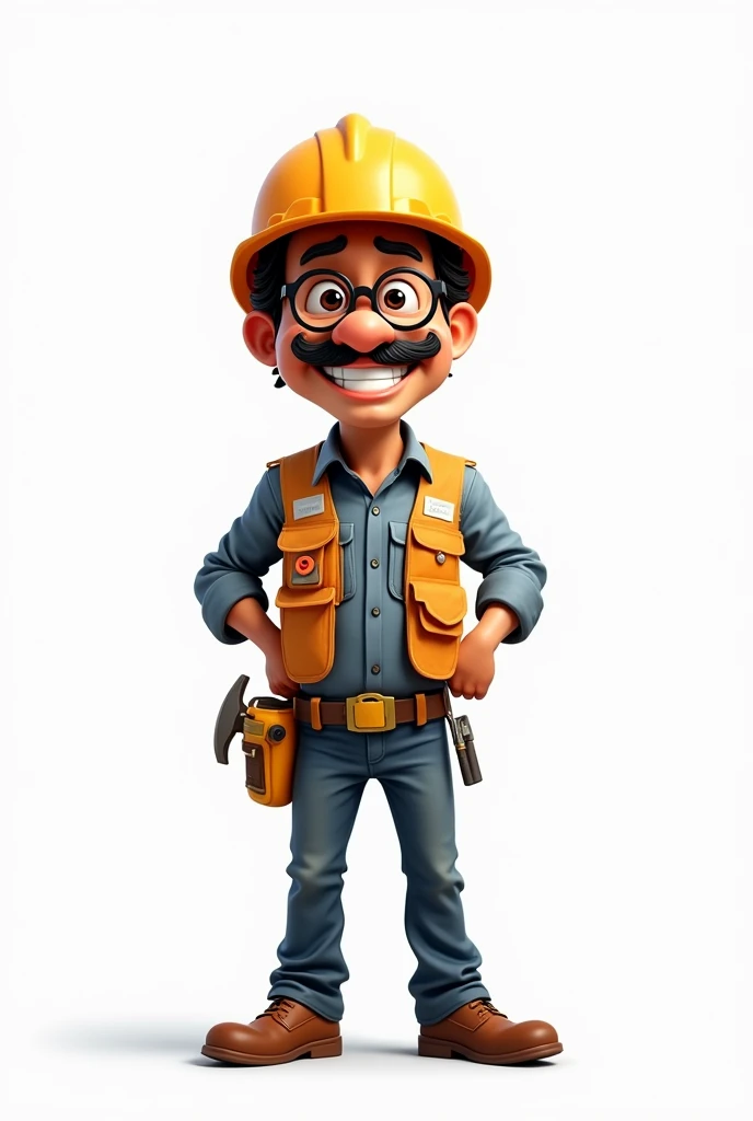 comedy cartoon image actor Jagadish in the movie Hitler in white background as engineer transparent background image