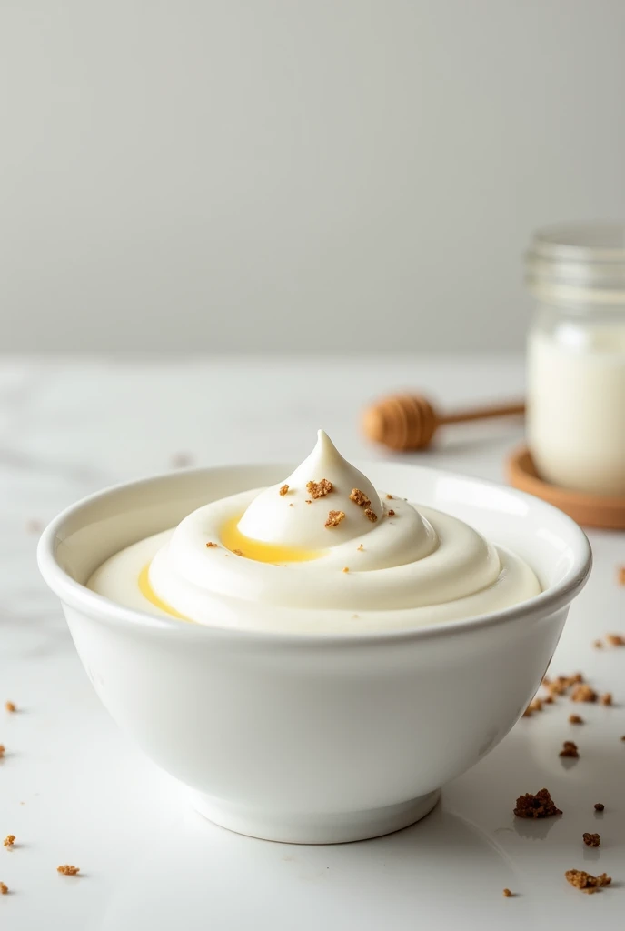 Make me some Greek yogurt, with a perfect background 