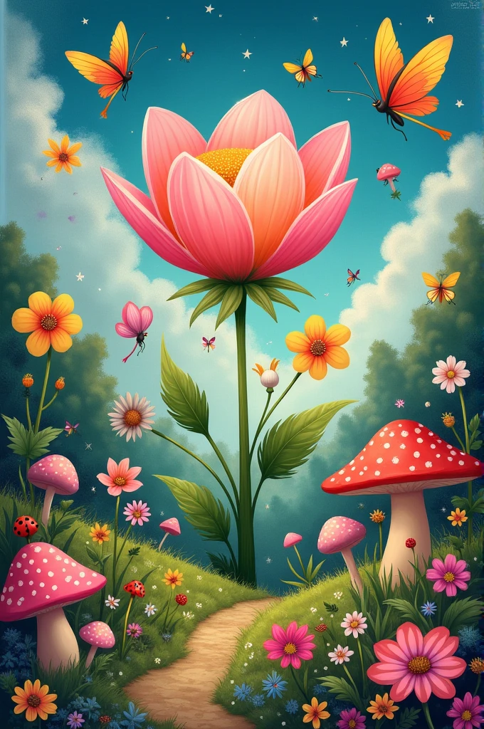 I wanted to create magic garden like this

We could start with a large flower in the center, using the newborn’s tiny footprint as the petals. Then, the Ivaana can paint all kinds of whimsical and creative things around it, like giant flowers with smiley faces, butterflies with rainbow wings, or oversized mushrooms with polka dots. We could add friendly ladybugs, cute bees, or little birds. To make it even more magical, ivaana could paint stars, tiny fairies, or sparkles all around.