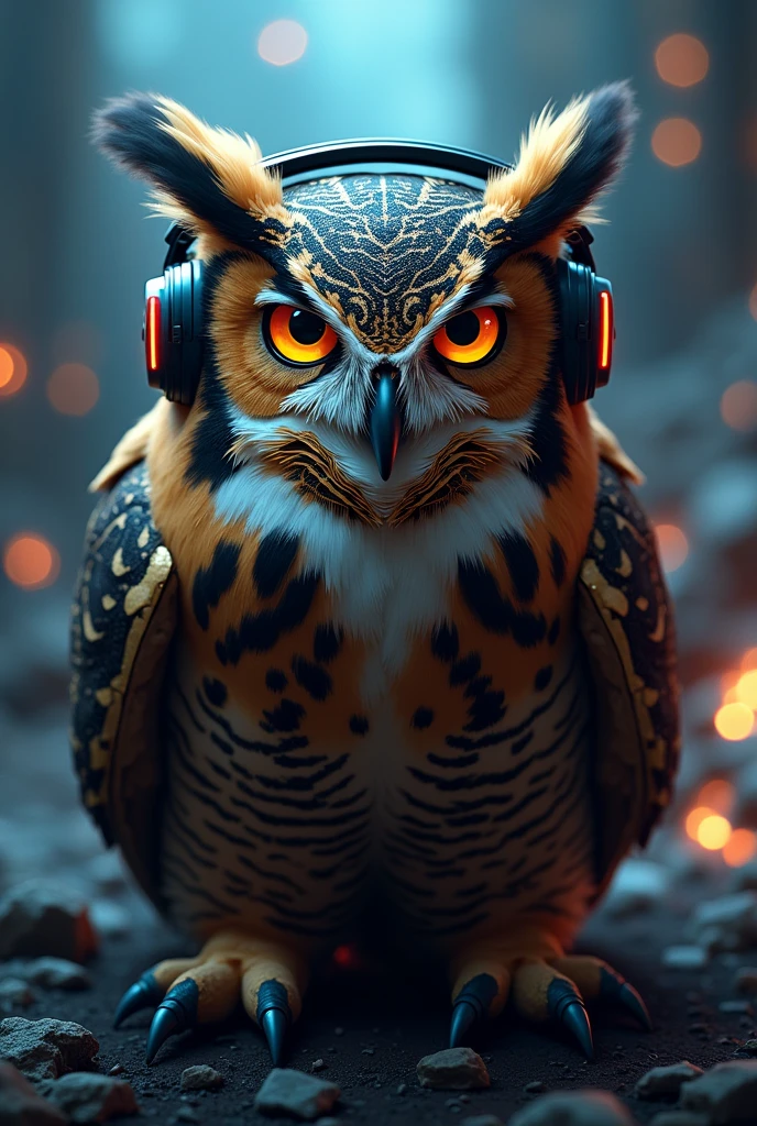 Owl wearing gaming gears