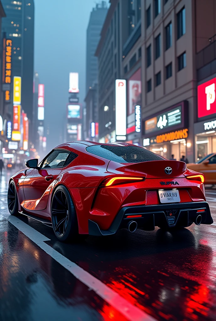 Toyota supra car in city