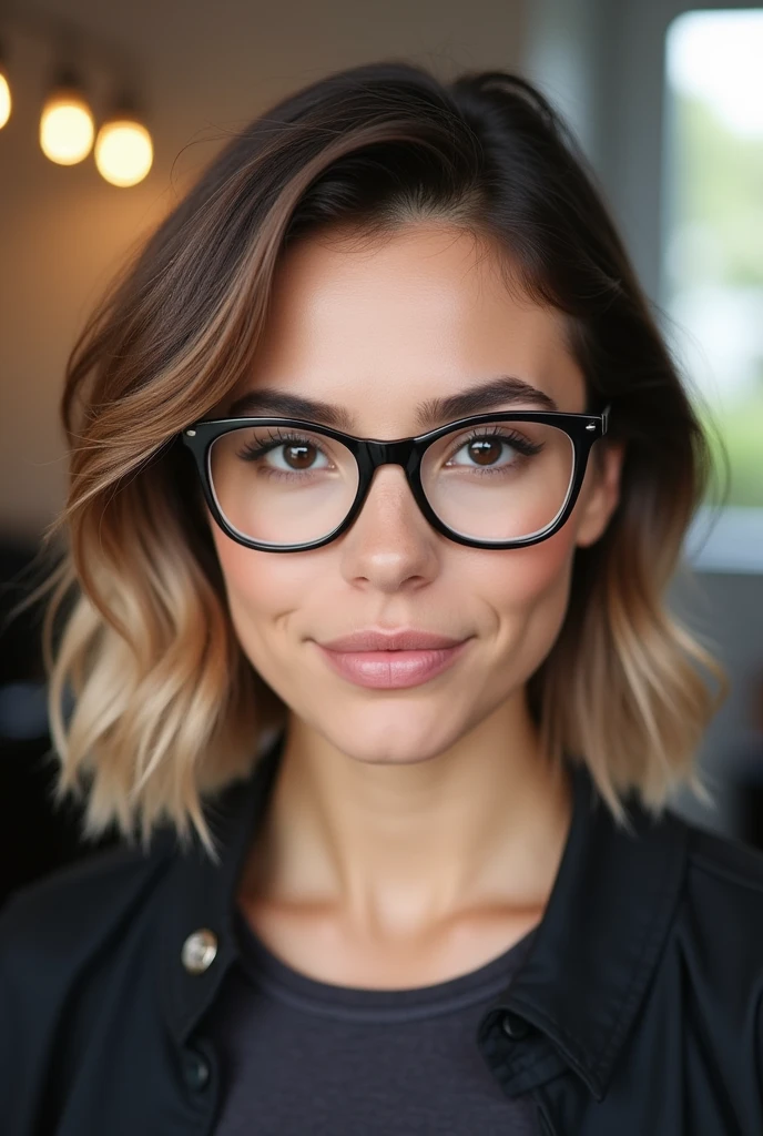 
Medium length haircuts for a round face with glasses 