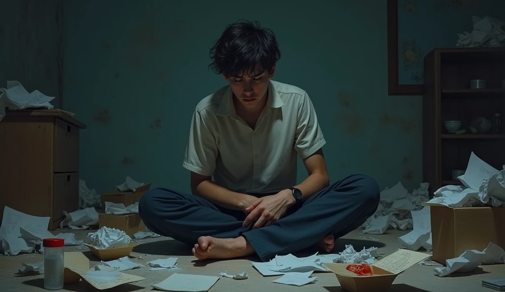 A stress , depressed young man