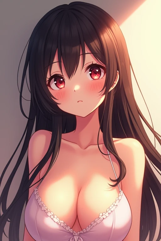 Solo, Long Hair, Large breasts, Blush, Anime Style, 