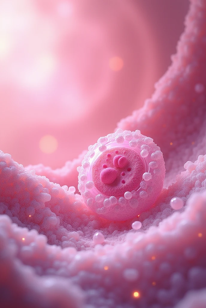 A simple, beautiful, cool, pink book cover for eukaryotic cells , space for book name in the middle