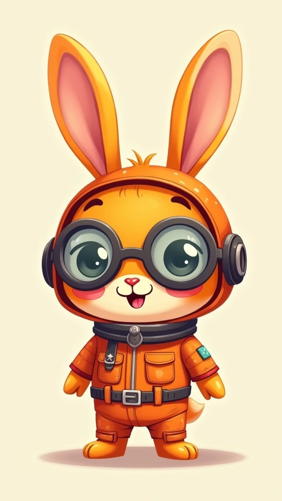 image of a referral discount offer with an image of a bright orange hare as if it were an airplane pilot with aviator glasses and a cute astronaut uniform