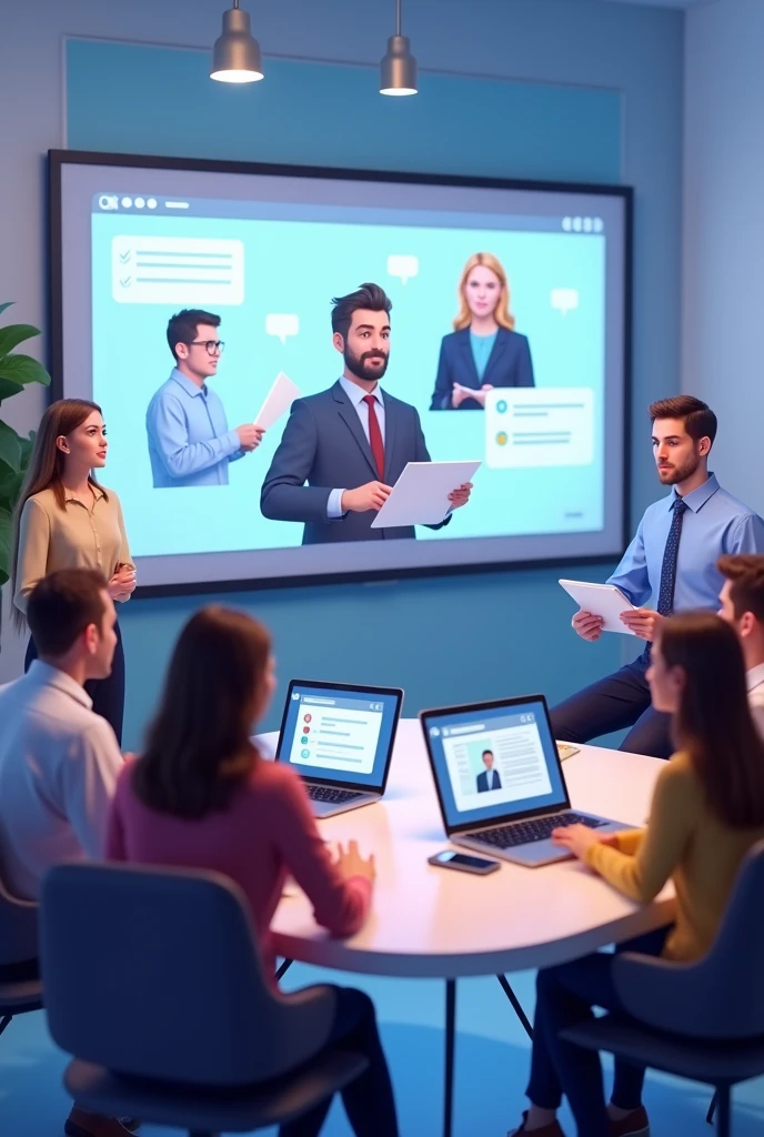 Give me an image of users accessing a term webinar given by experts