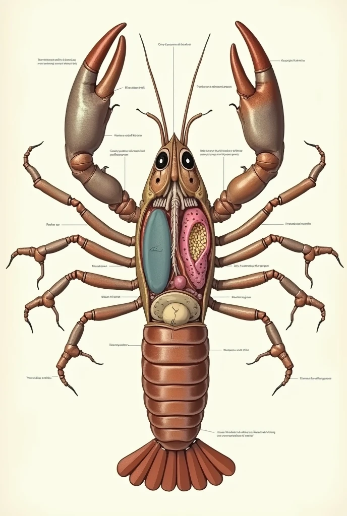 A detailed image of the body organization of crustaceans
