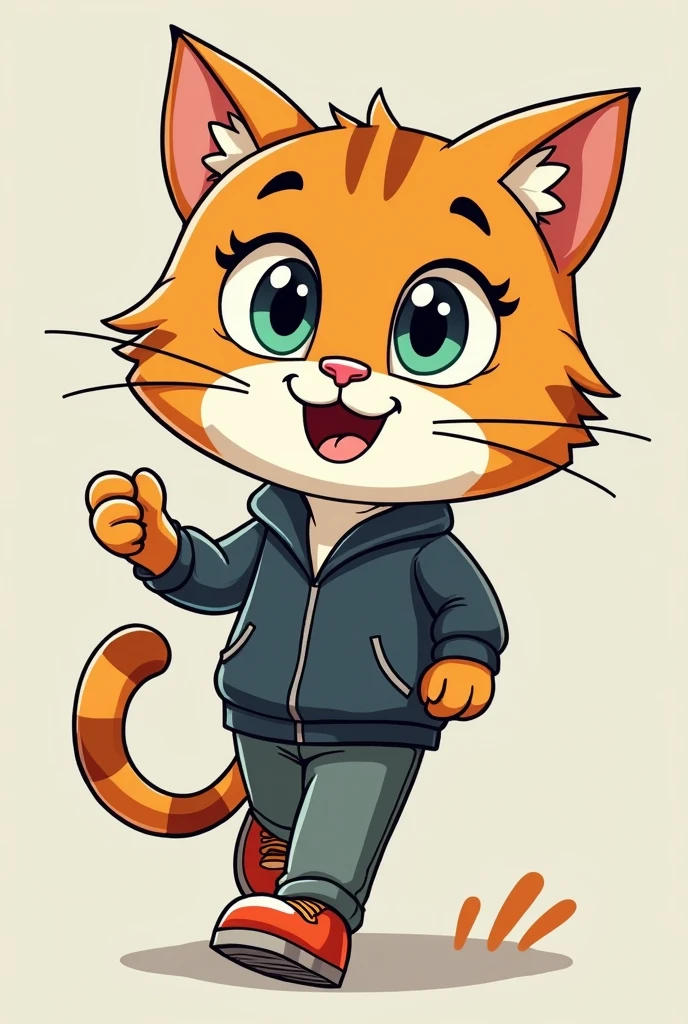 Walk catoon hand man