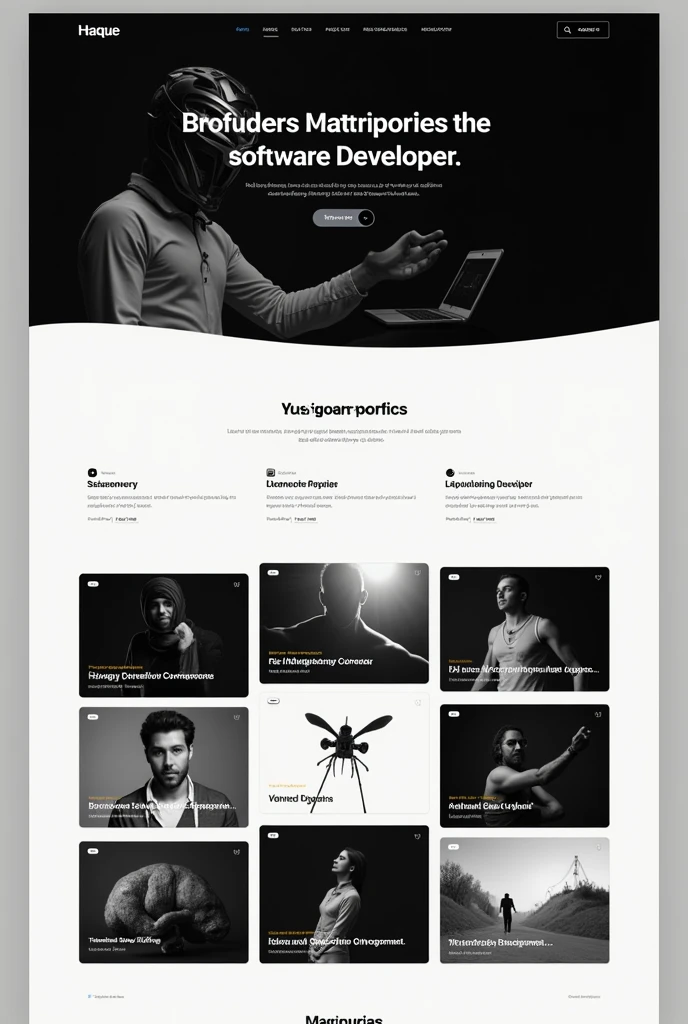 portfolio black and white desevolper