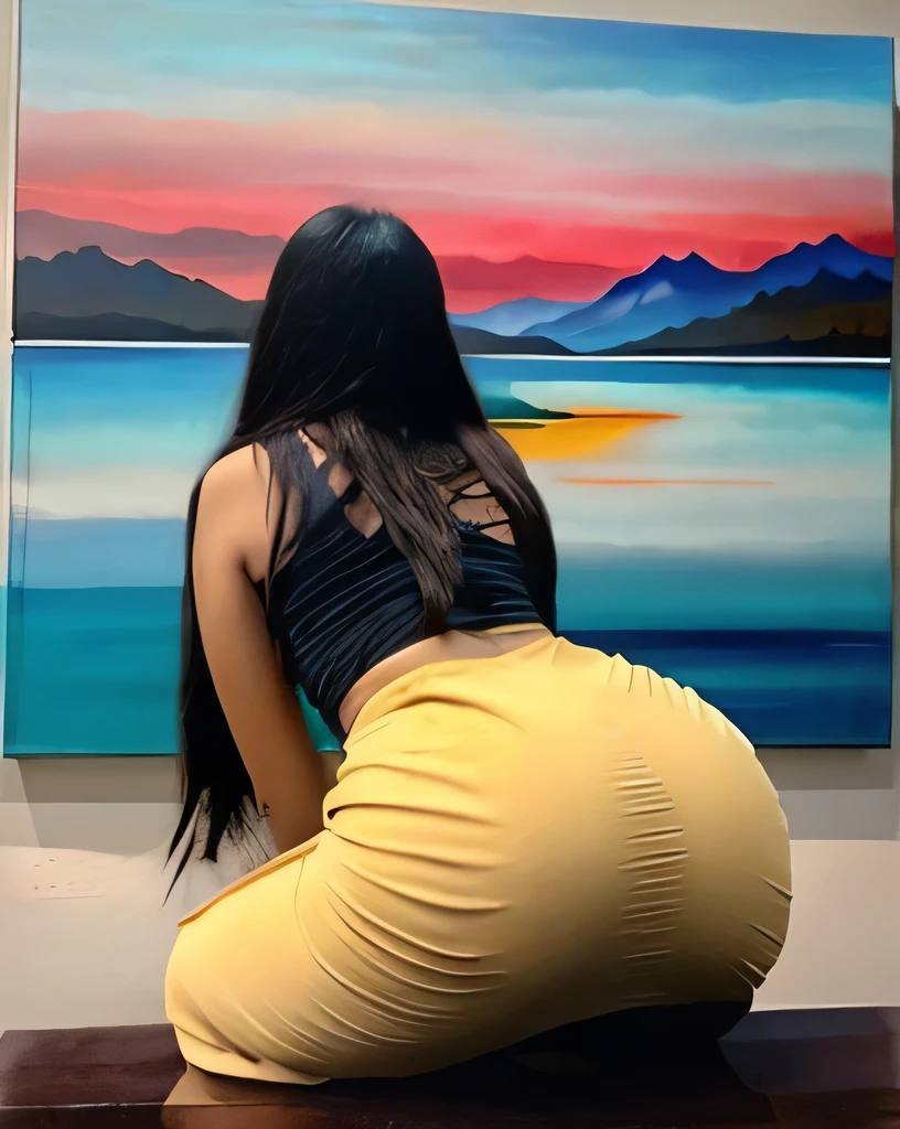 a woman in a white top and colorful pants standing in the grass, big booty, insanely inflated hips, violet myers, thick thigs, curvy accentuated booty, jaw-dropping beauty, 🐎🍑, largest haunches ever, with beautiful exotic, doing a hot majestic pose, beautiful mexican woman, thicc, beautiful image