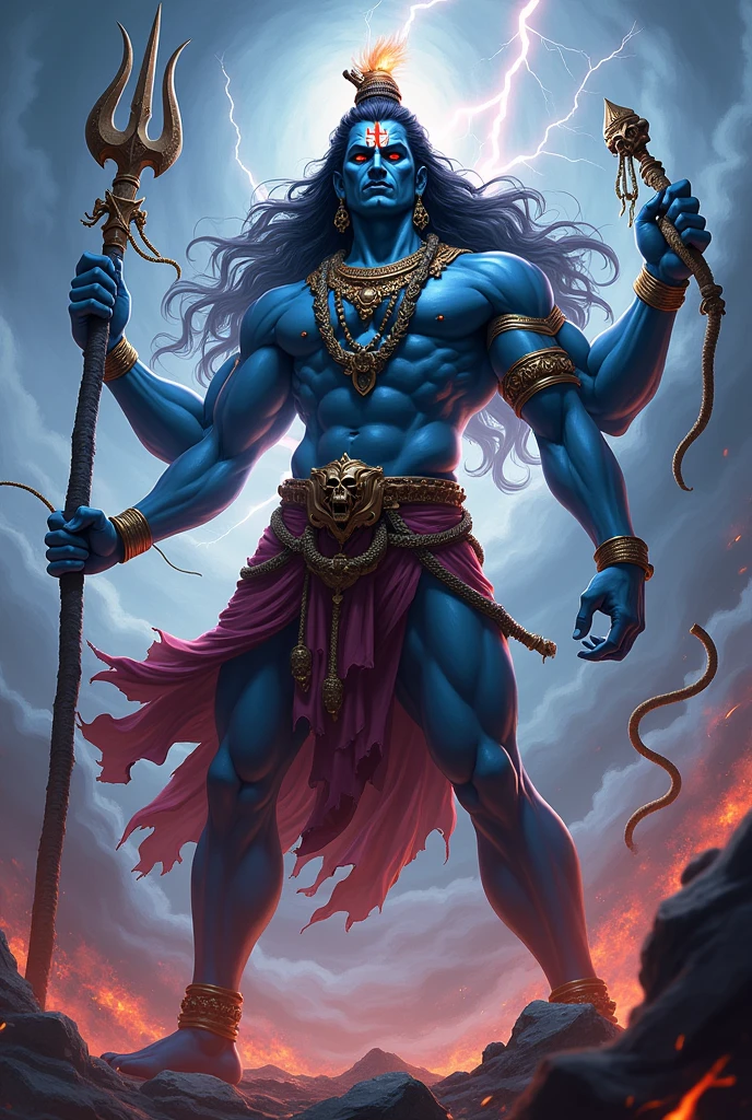 angry rudra shiva 
