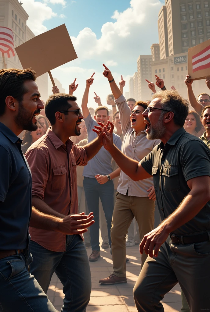 people with different ideas fighting