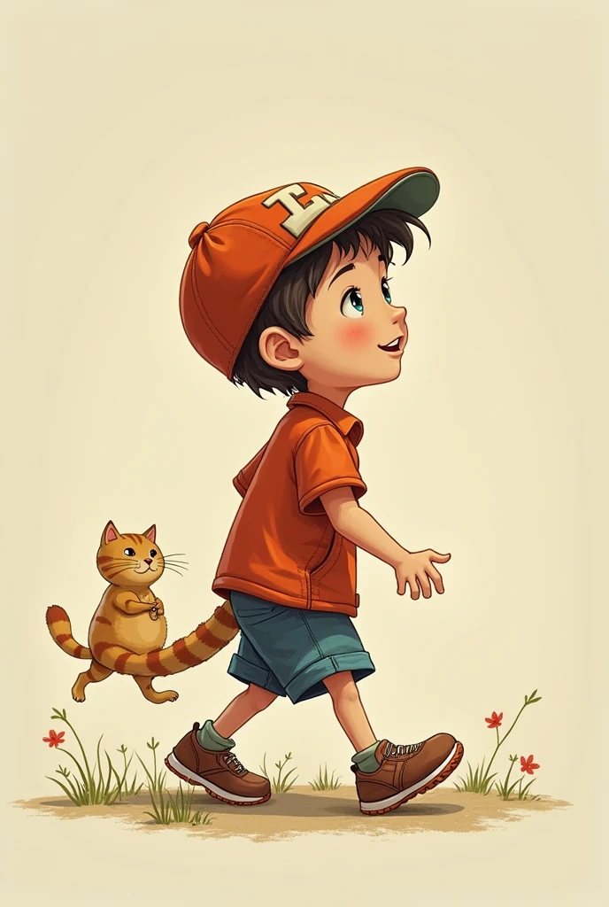 Walk catoon hand human boy